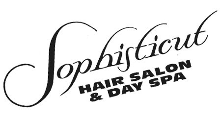 Elegant logo of Sophisticut Hair Salon & Day Spa in Macon, Georgia.