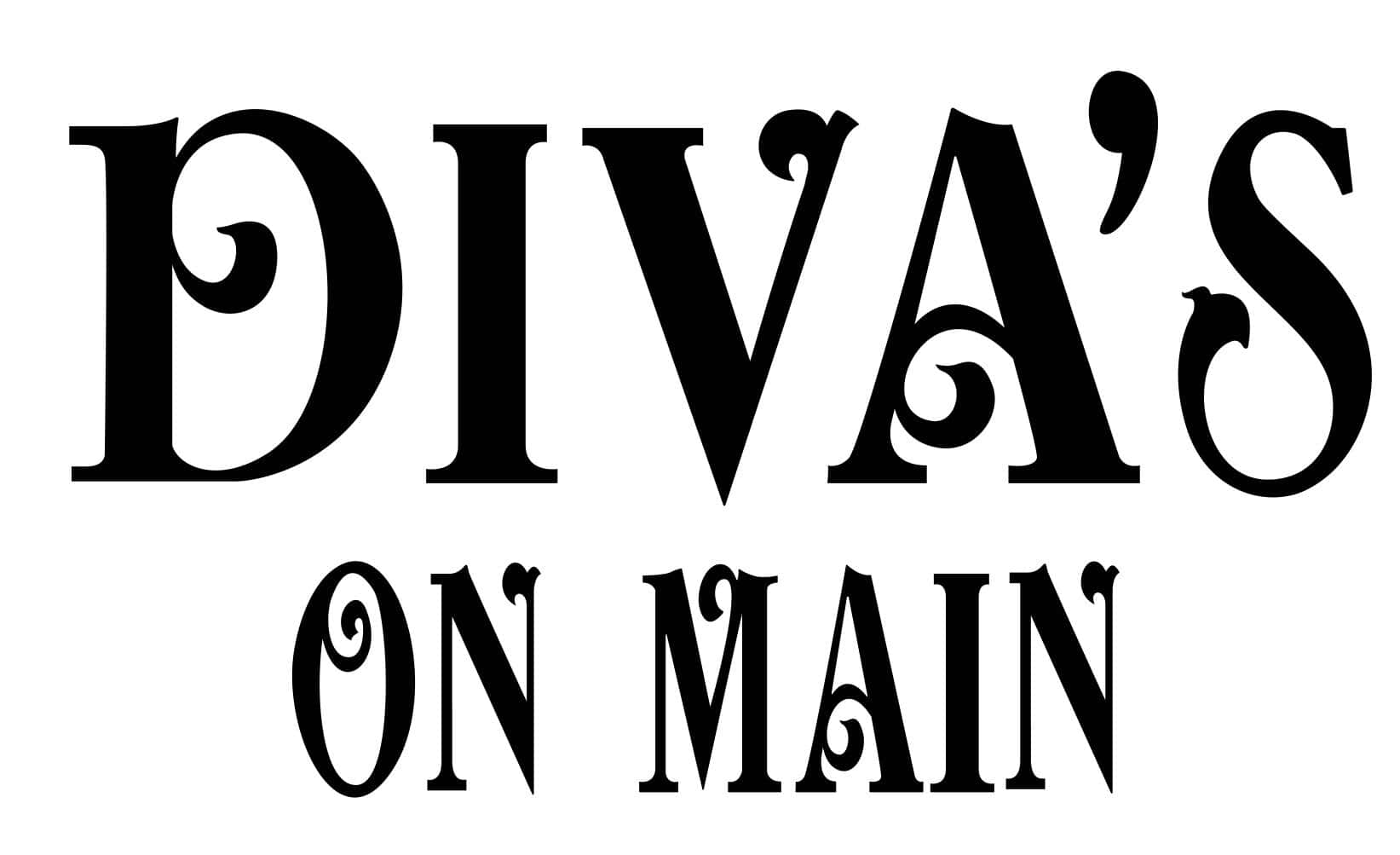 Elegant logo of "Divas on Main" for Macon Sense website.