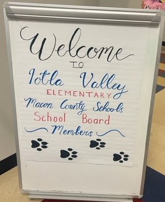 Iotla Valley Elementary welcomes Macon County School Board members.