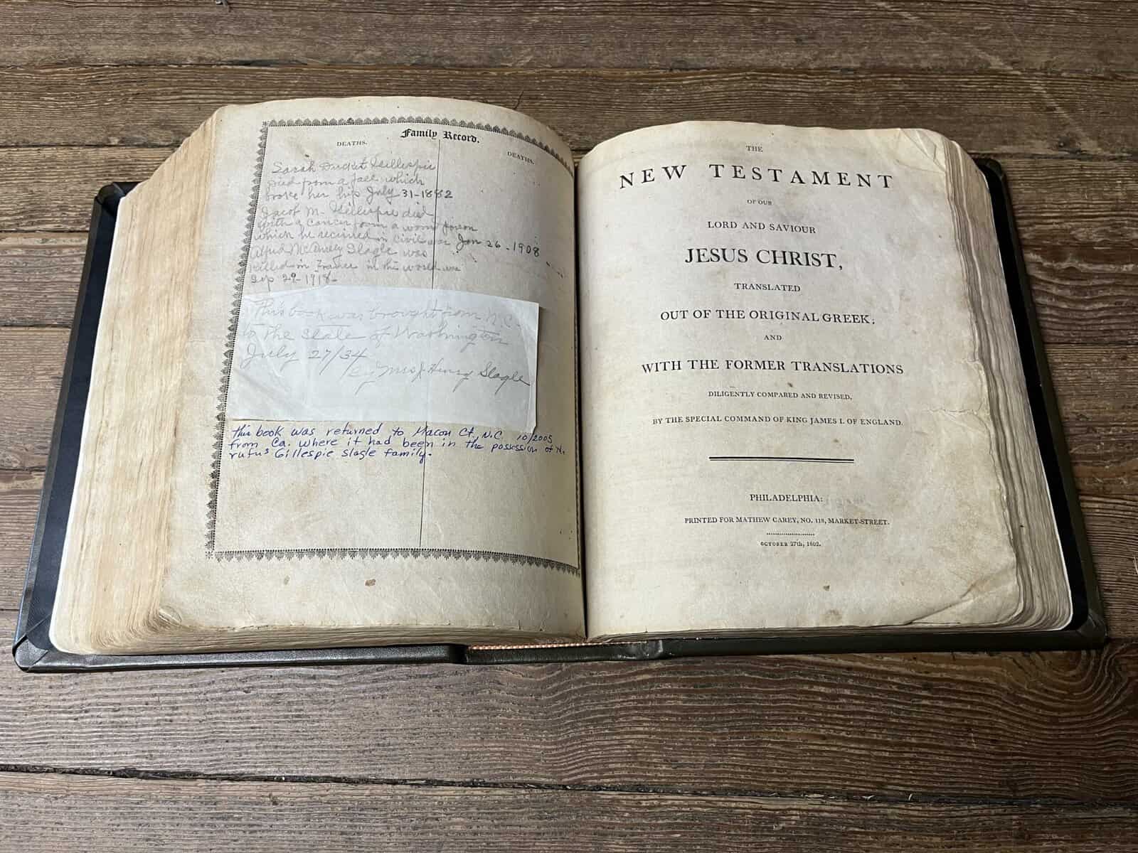 Family Bibles leave a lasting legacy