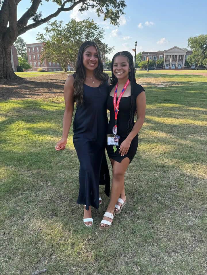 Young women participating in Girls State program outdoors in Macon, Georgia.
