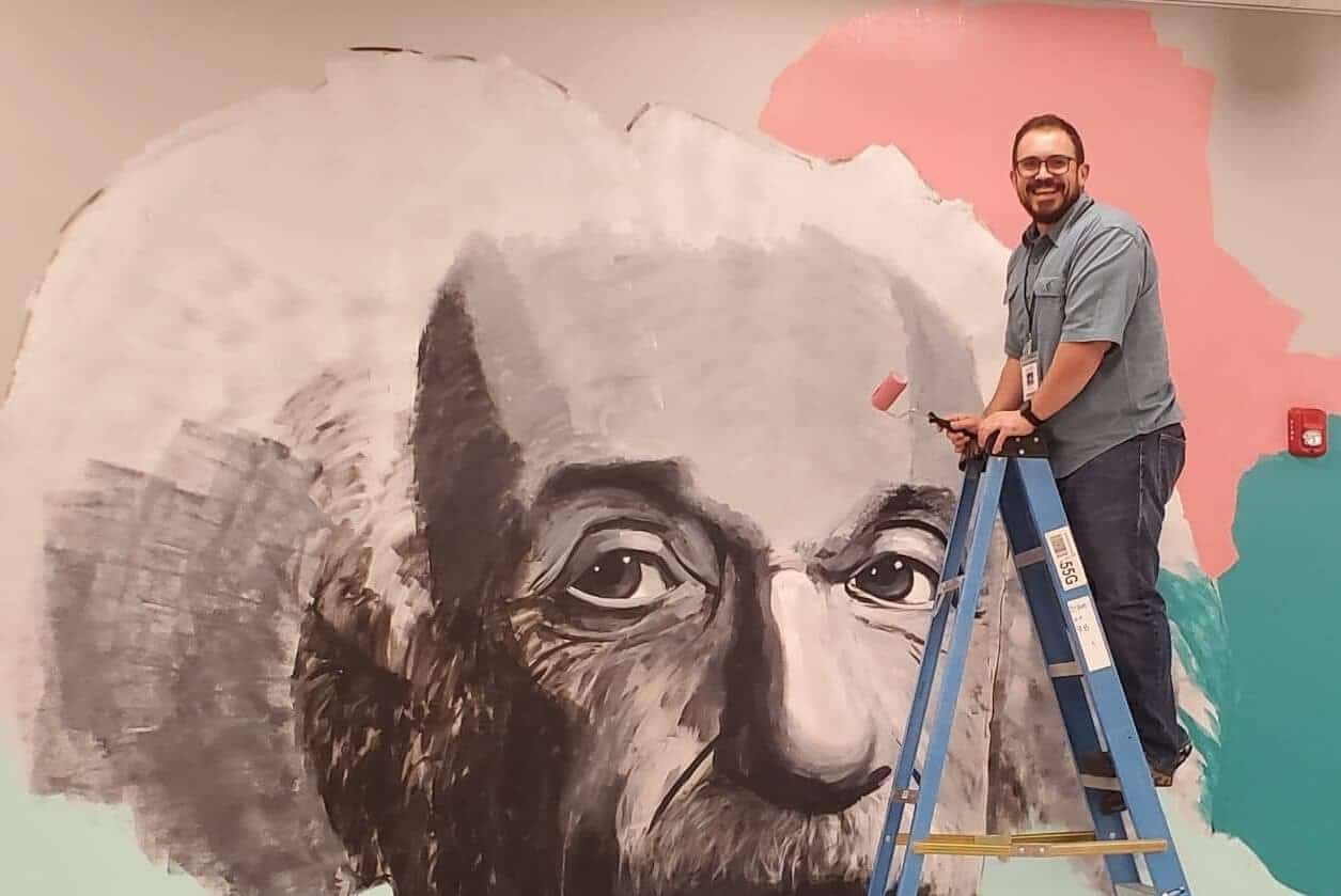 Teacher creating art with purpose