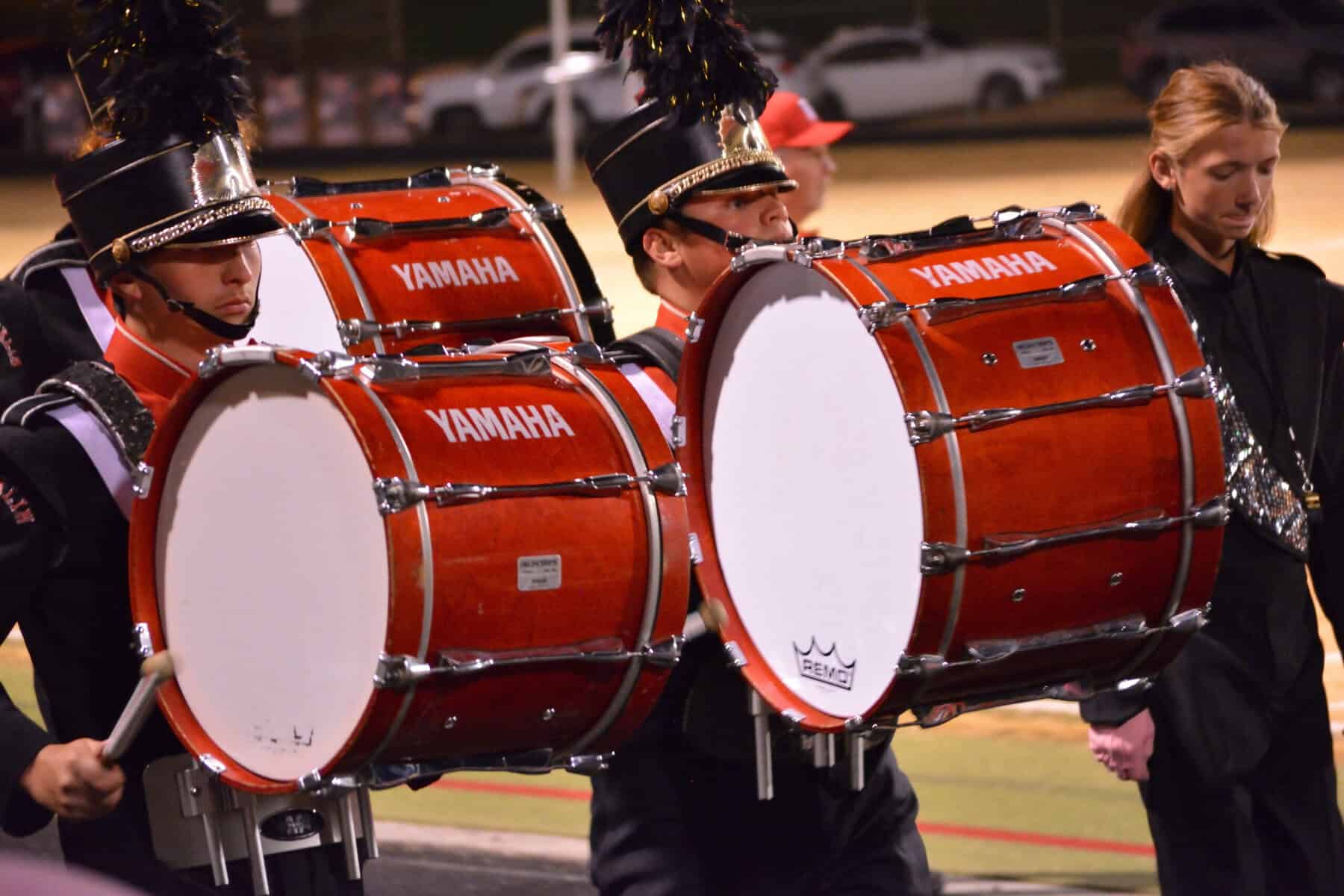 Band director “making music” with students 