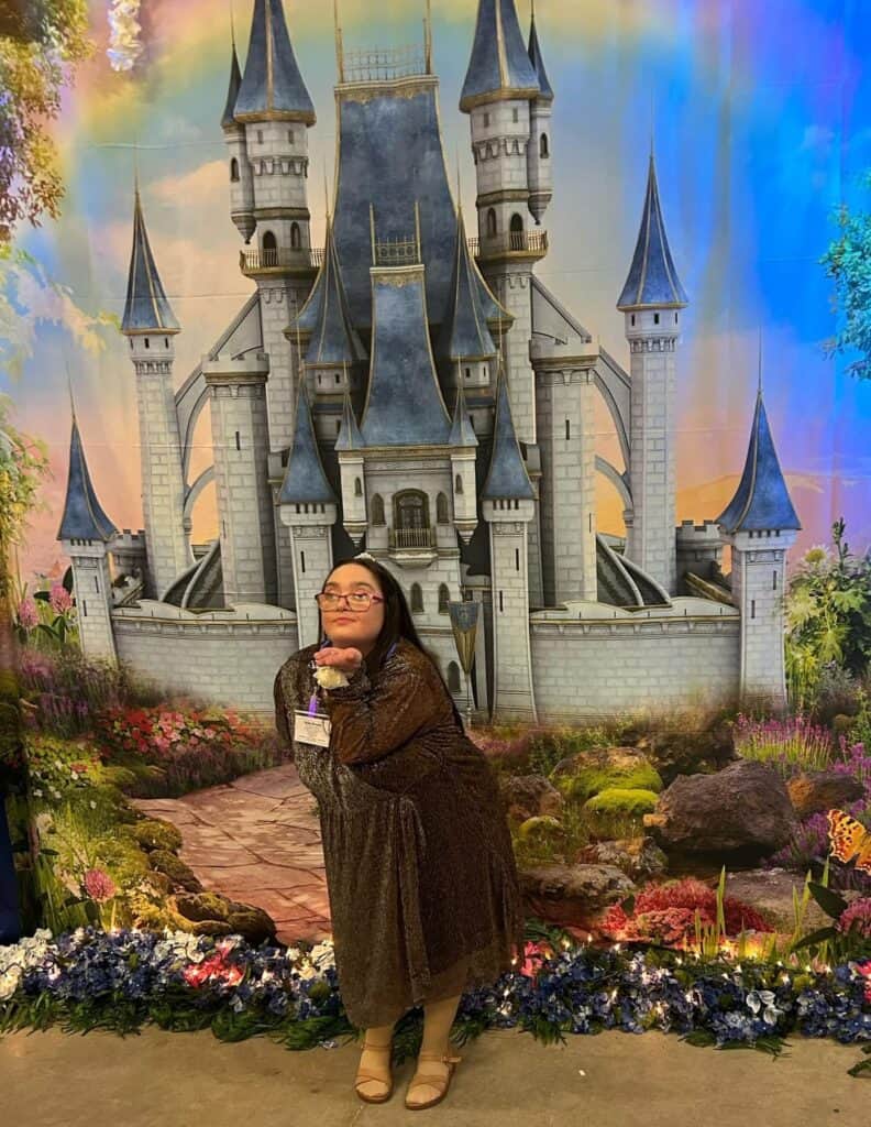 Enchanting castle backdrop at the Night to Shine event.