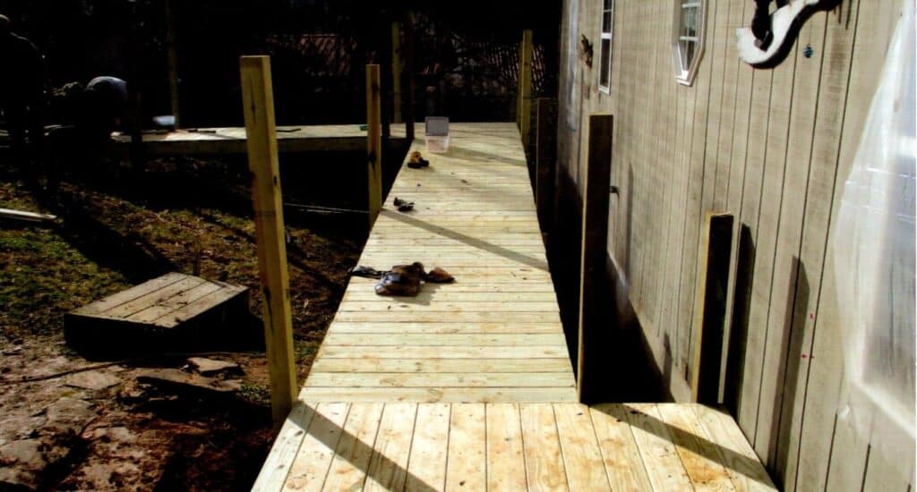 Accessible walkway for Habitat for Humanity home construction.