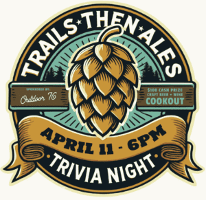 Macon Sense event poster for April 11 trivia night with craft beer and wine.