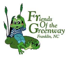 Friends of the Greenway logo featuring a cartoon alligator in Franklin, NC.
