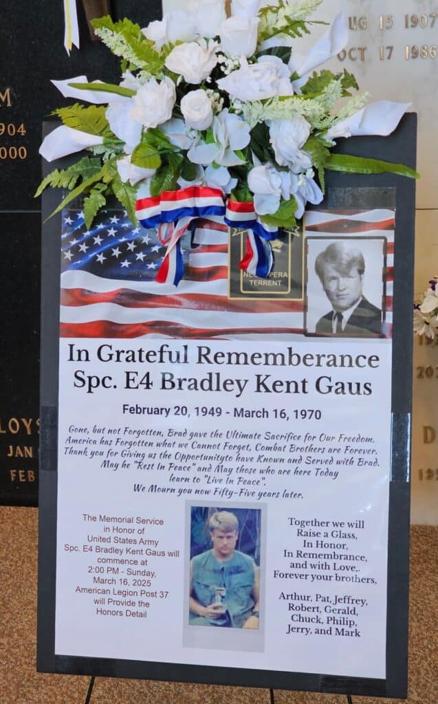 Memorial tribute for soldiers honoring fallen comrades at Macon Sense.