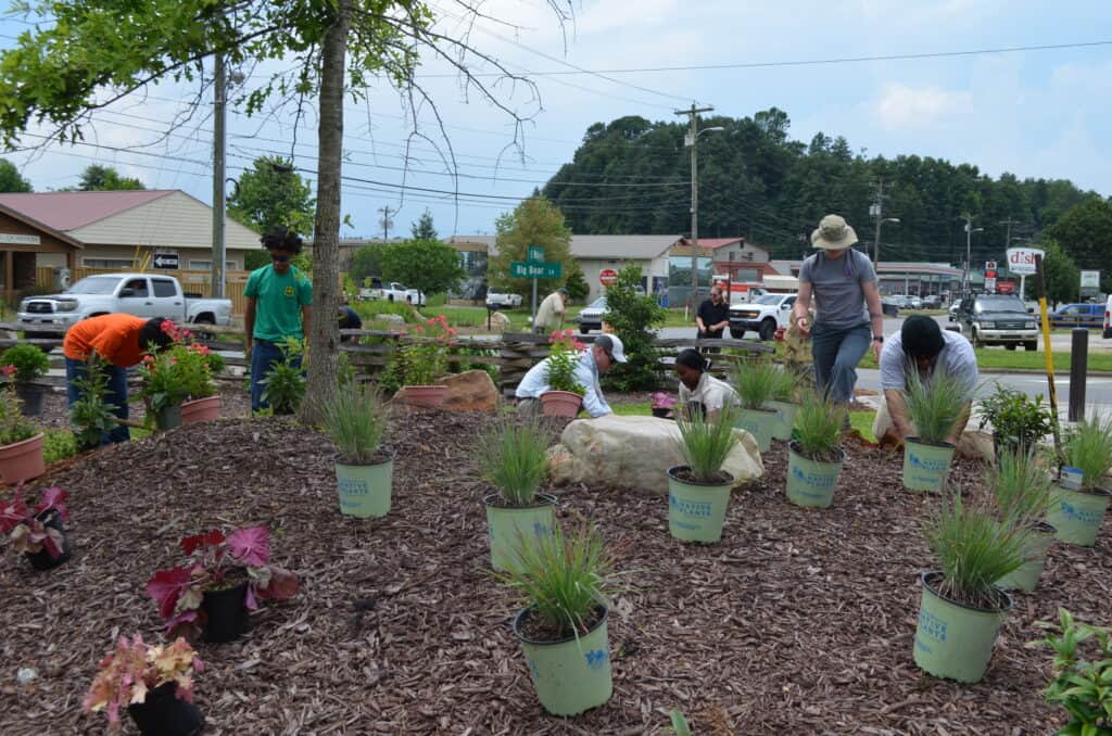 Native plant garden added to park for local biodiversity.