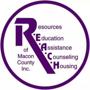 Macon Sense logo featuring REACH services and forensic nursing support in Macon County.