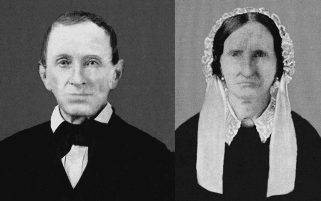 Historical photo of Jarrett and his wife, central figures in Macon County legend.