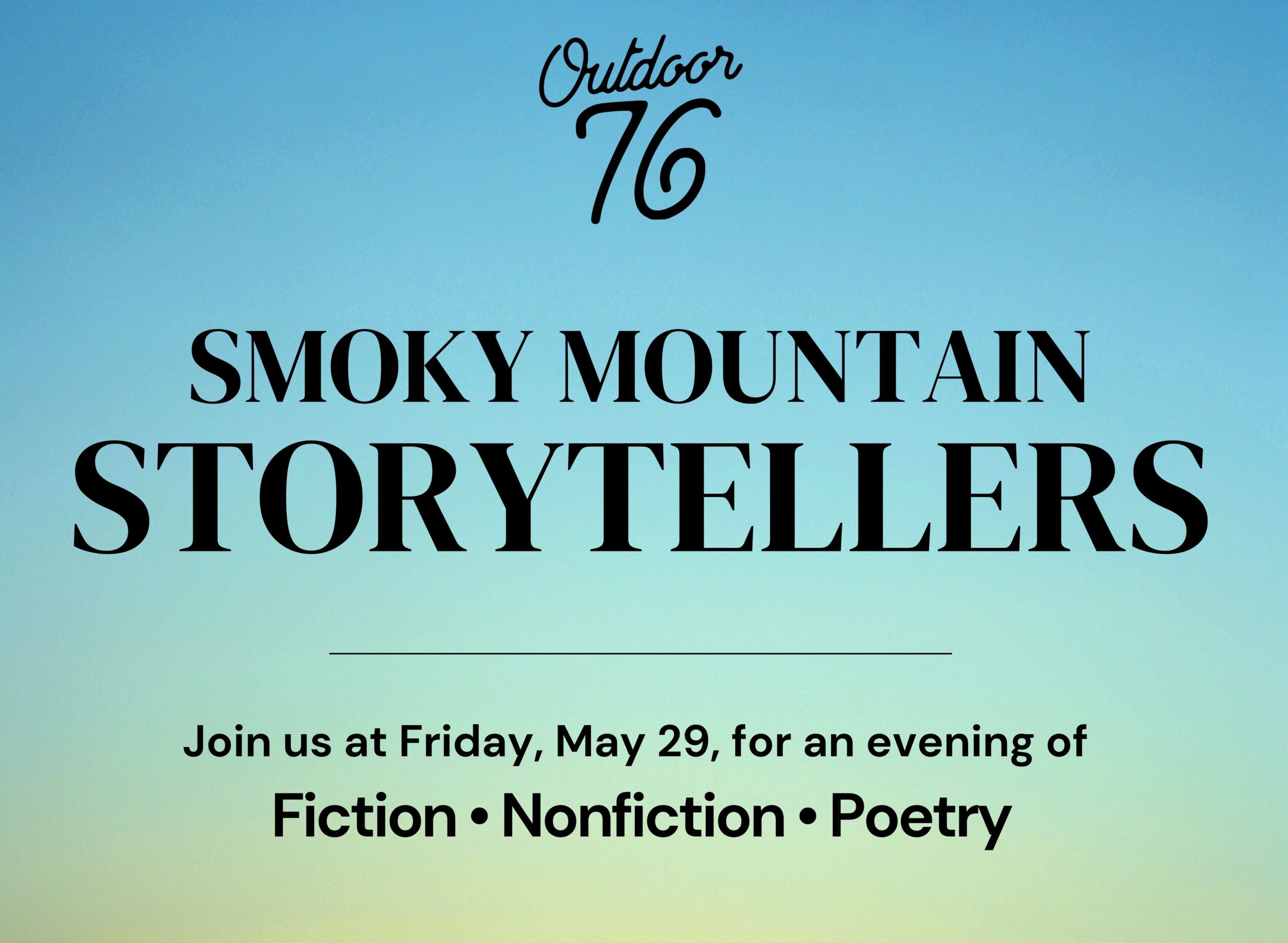 Outdoor 76 Smoky Mountain Storytellers Event.