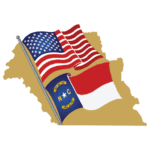 American and North Carolina flags over Georgia map, representing Macon Sense branding.