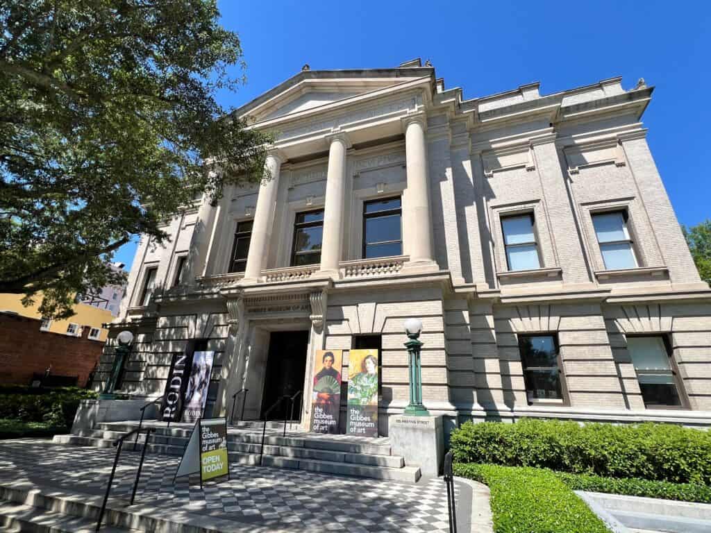 Historic Macon Sense Art Museum with classical architecture and grand columns.