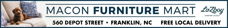 Macon Furniture banner showcasing furniture options in Franklin, NC.