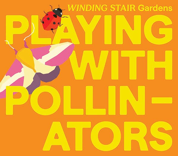 Colorful illustration of a ladybug and a bee on flowers for pollinator awareness.