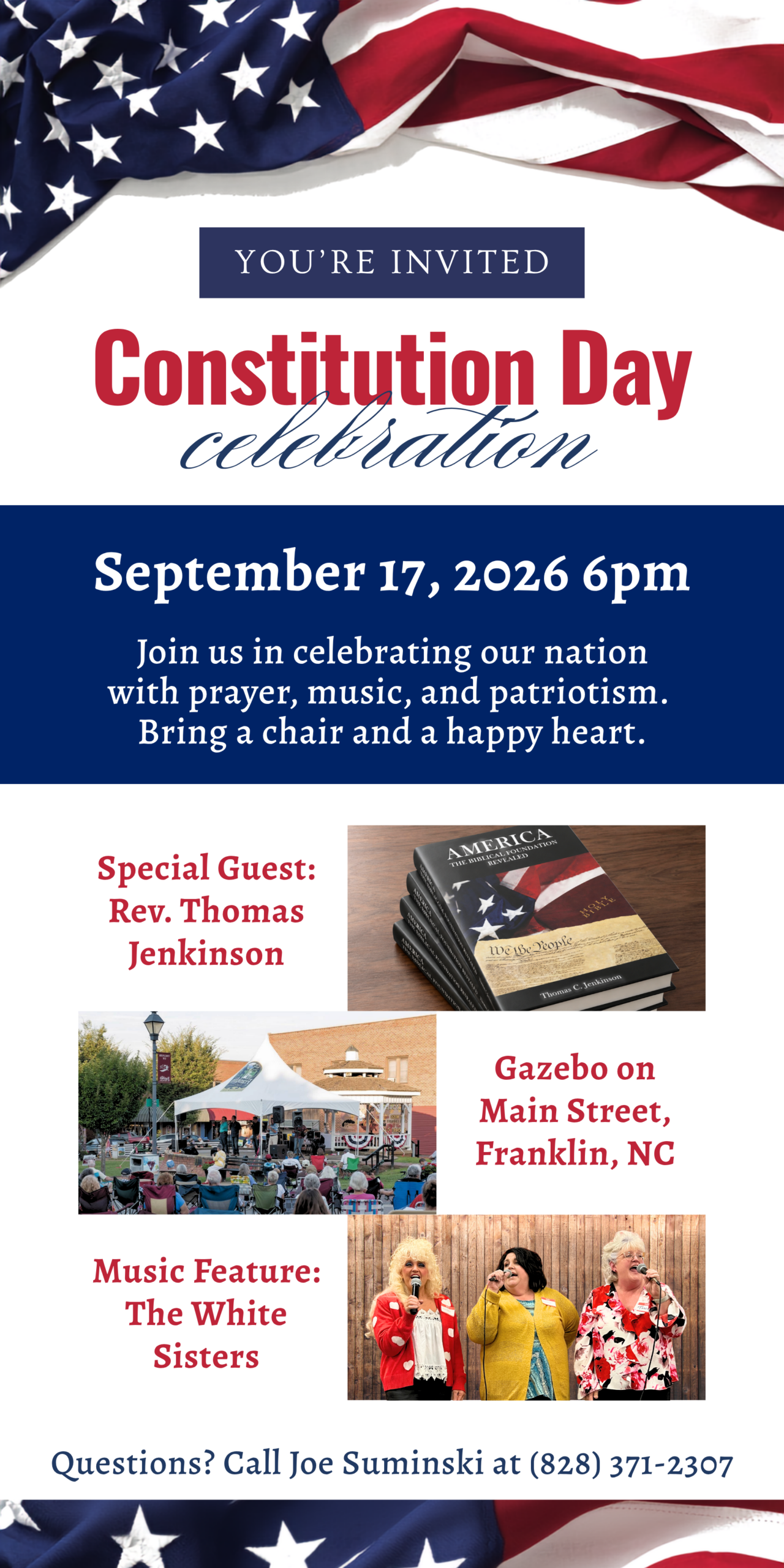 Invitation to Constitution Day celebration on September 17, 2026, with patriotic theme.