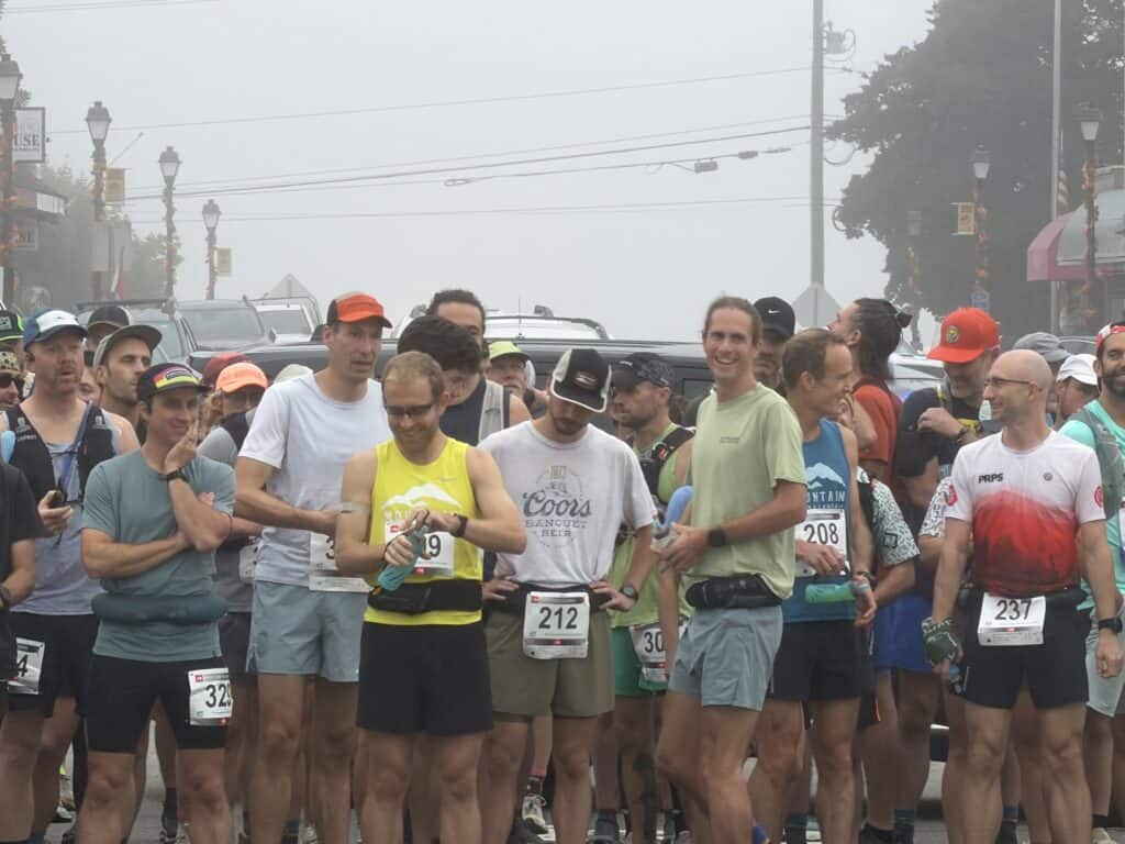 Group of runners participating in a fall race in Franklin, Georgia.