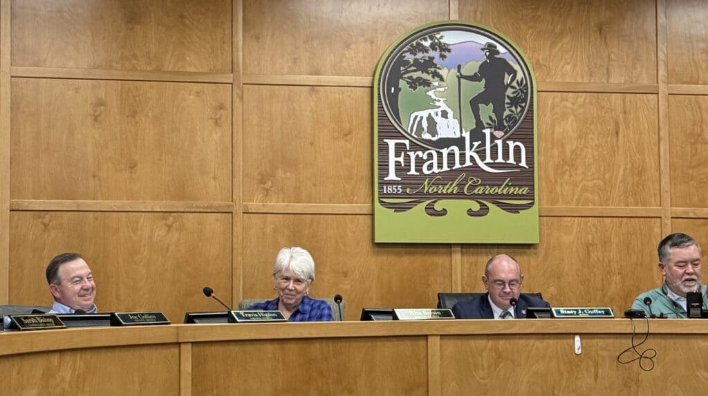 Franklin city officials discuss downtown planning in North Carolina.