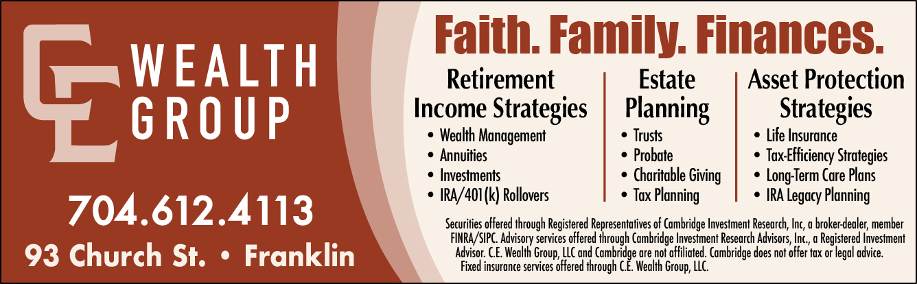 Wealth Group logo with contact number and address for CE Wealth_Mobile.